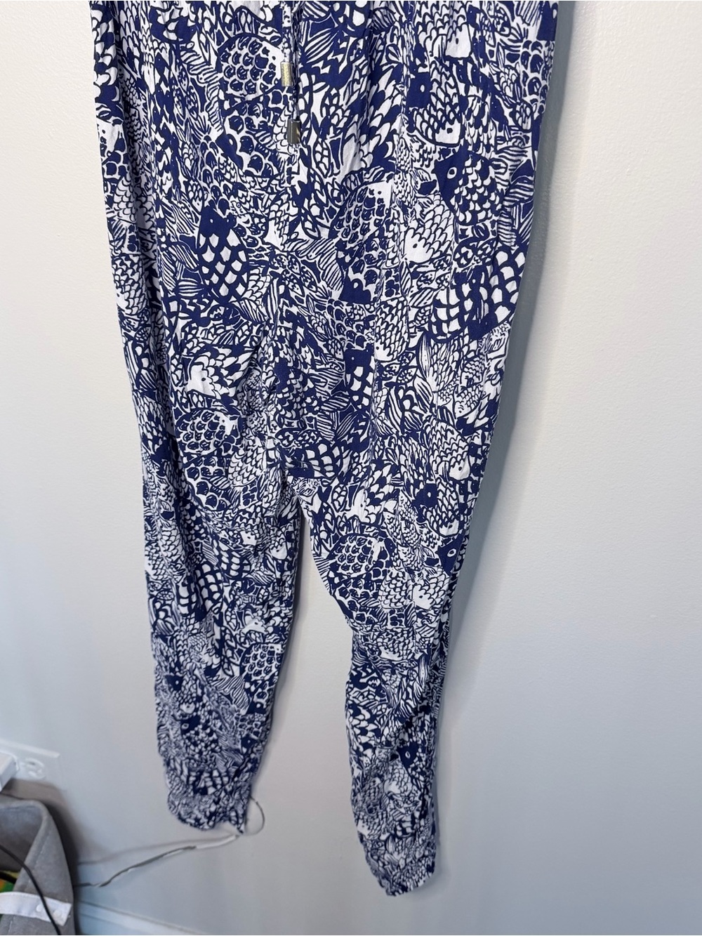 Lilly Pulitzer for Target Navy & White Printed Wide-Leg Jumpsuit Nautical - Picture 5 of 11